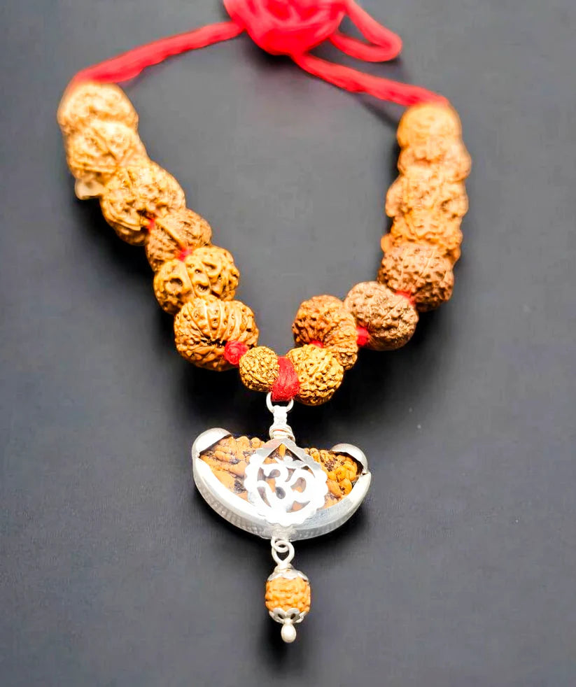 1-14Mukhi, Ganesh And Gaurishankar Rudraksha Nepali And Indonesian Mix Siddh Mala Kawach