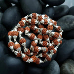 5 Mukhi Silver Wired Rudraksha Mala - Rudracharms