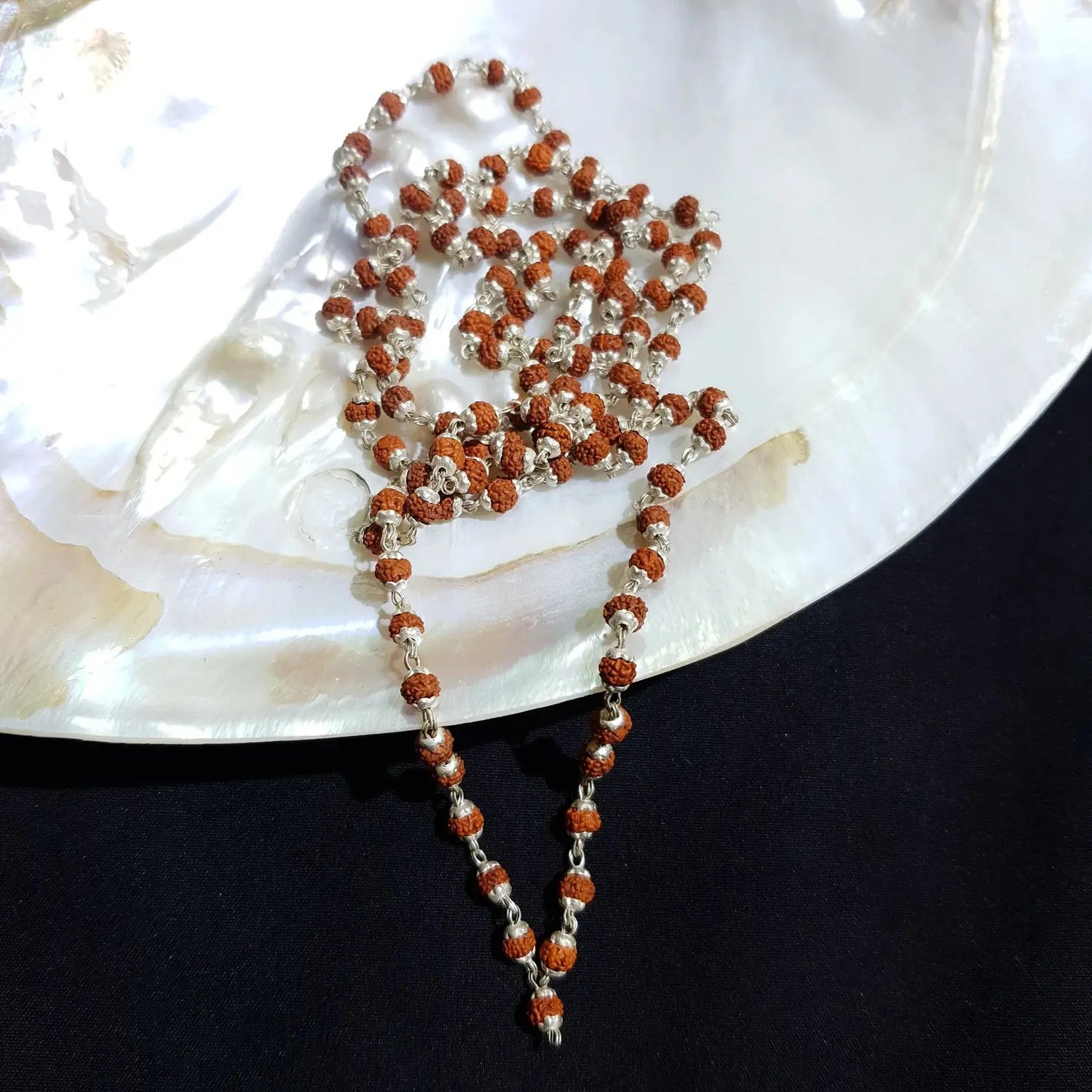 7 MUKHI RUDRAKSHA SILVER MALA CERTIFIED - Rudracharms