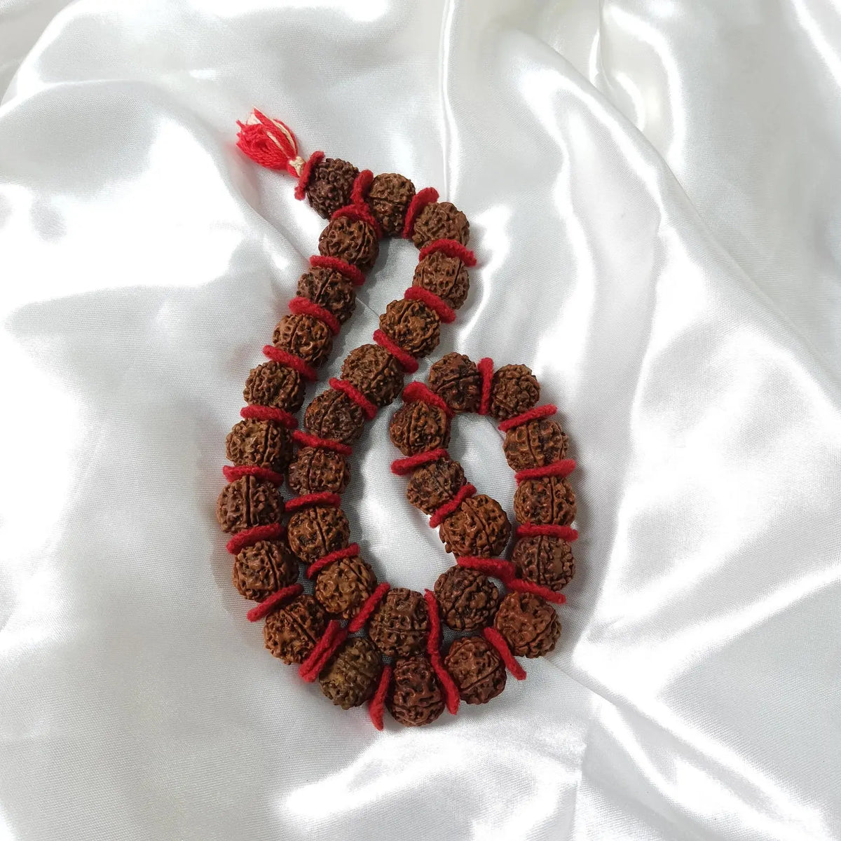 Certified Natural 5 Mukhi Kanthi Rudraksha 54+1 Big Size Beads Mala for Men Women - Rudracharms