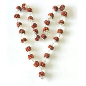 Certified Natural 5 Mukhi Kanthi Rudraksha 54+1 Big Size Beads Mala for Men Women - Rudracharms