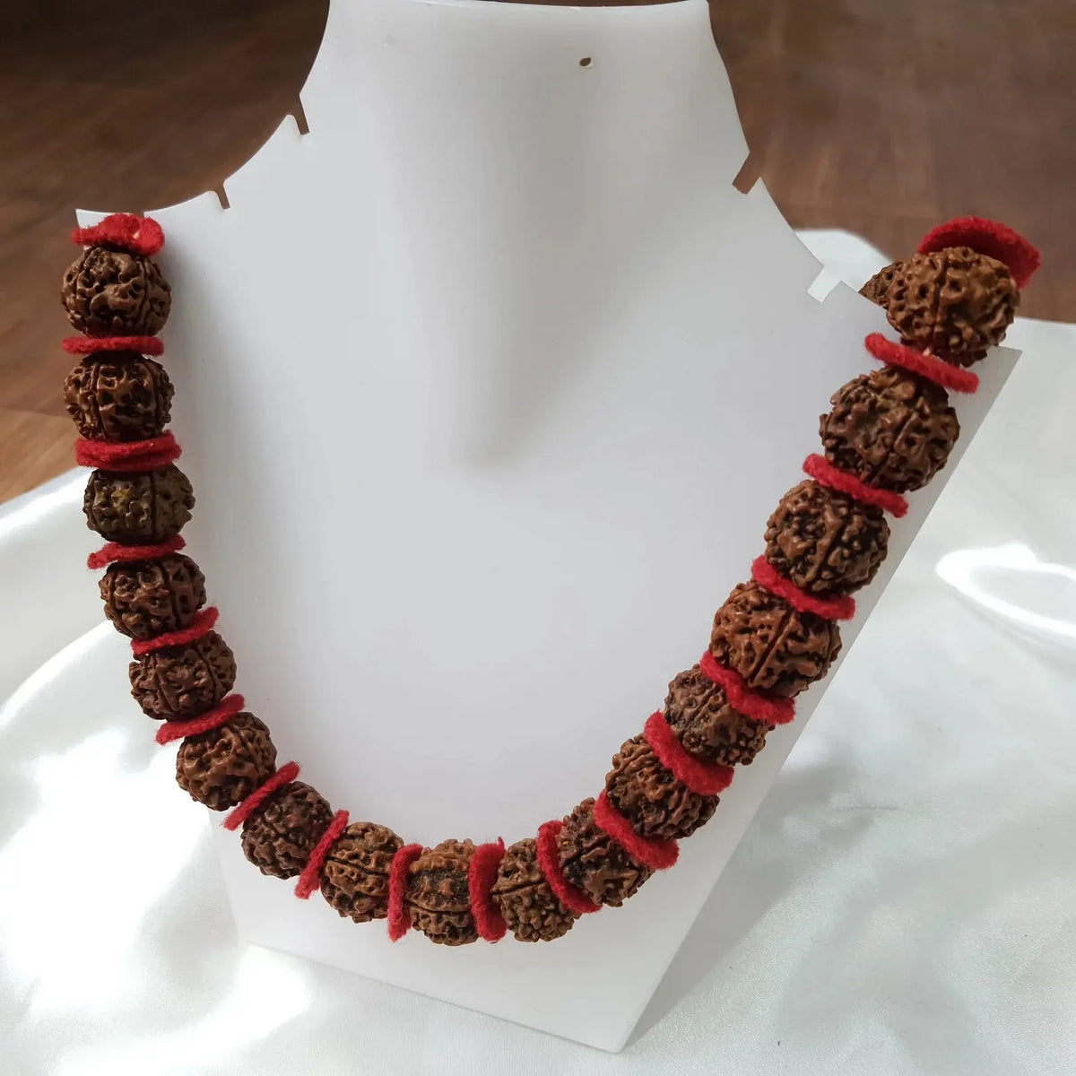 Certified Natural 5 Mukhi Kanthi Rudraksha 54+1 Big Size Beads Mala for Men Women - Rudracharms