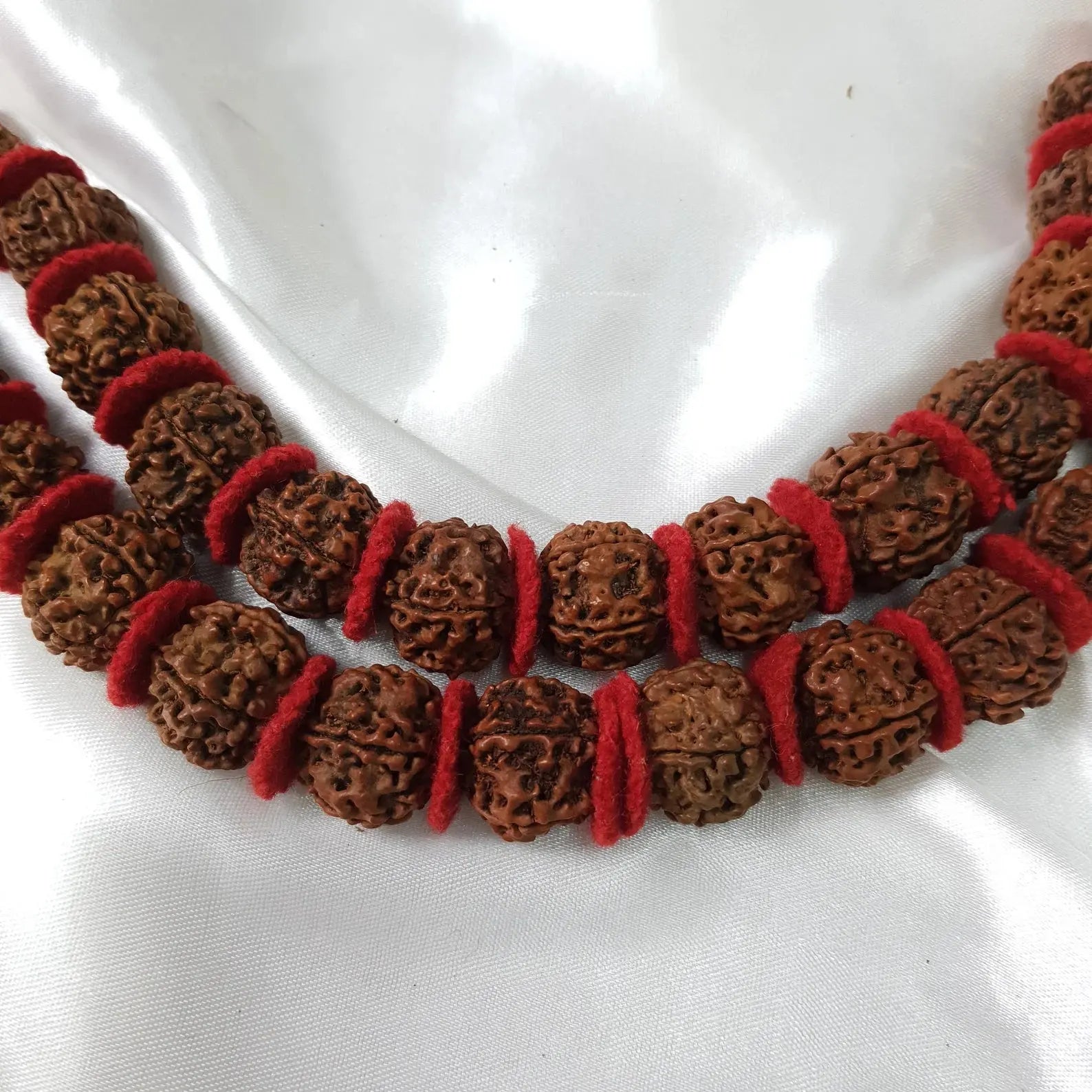 Certified Natural 5 Mukhi Kanthi Rudraksha 54+1 Big Size Beads Mala for Men Women - Rudracharms