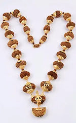 Indra Mala in Pure Gold (20.5 Gram Gold Capping) - Rudracharms