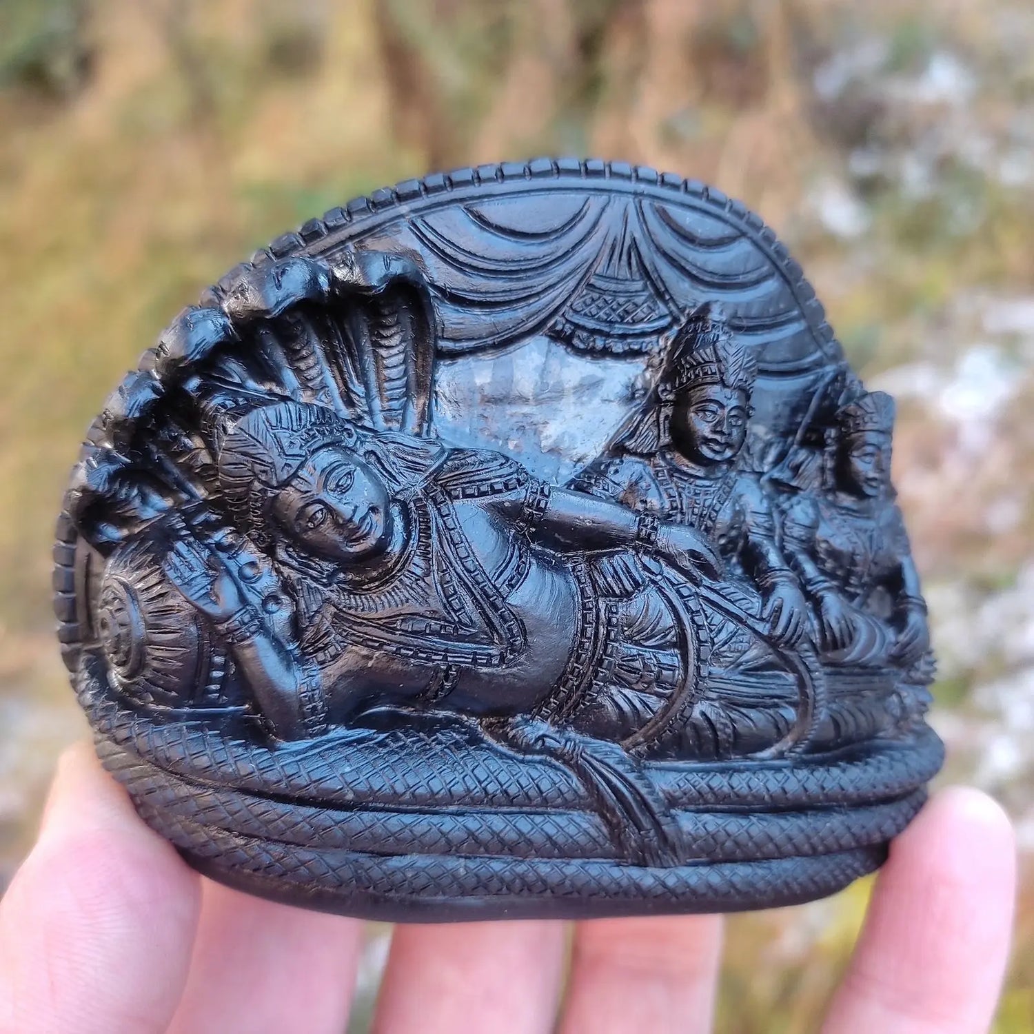 Lakshmi Narayan and Bhudevi Shaligram Idol (1st Sample) - Rudracharms