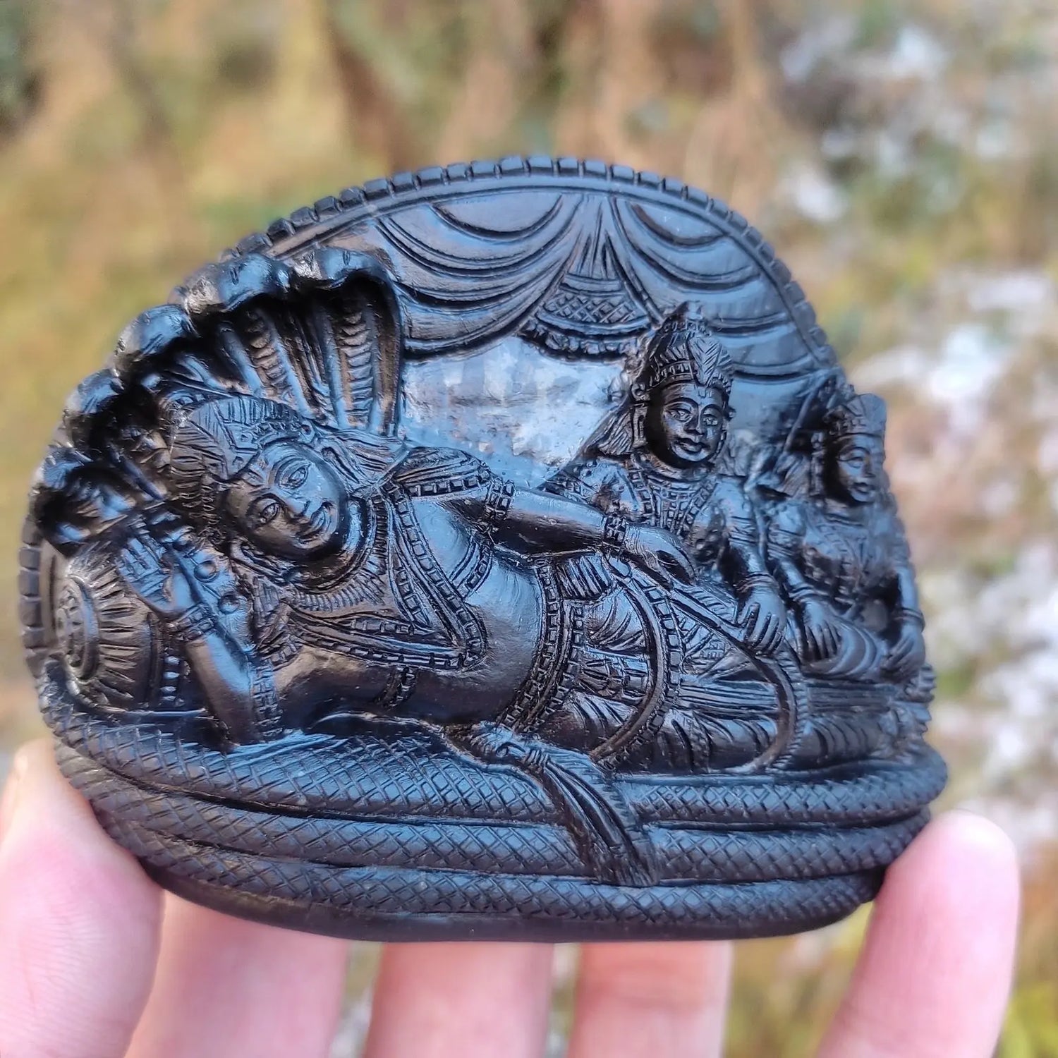 Lakshmi Narayan and Bhudevi Shaligram Idol (1st Sample) - Rudracharms