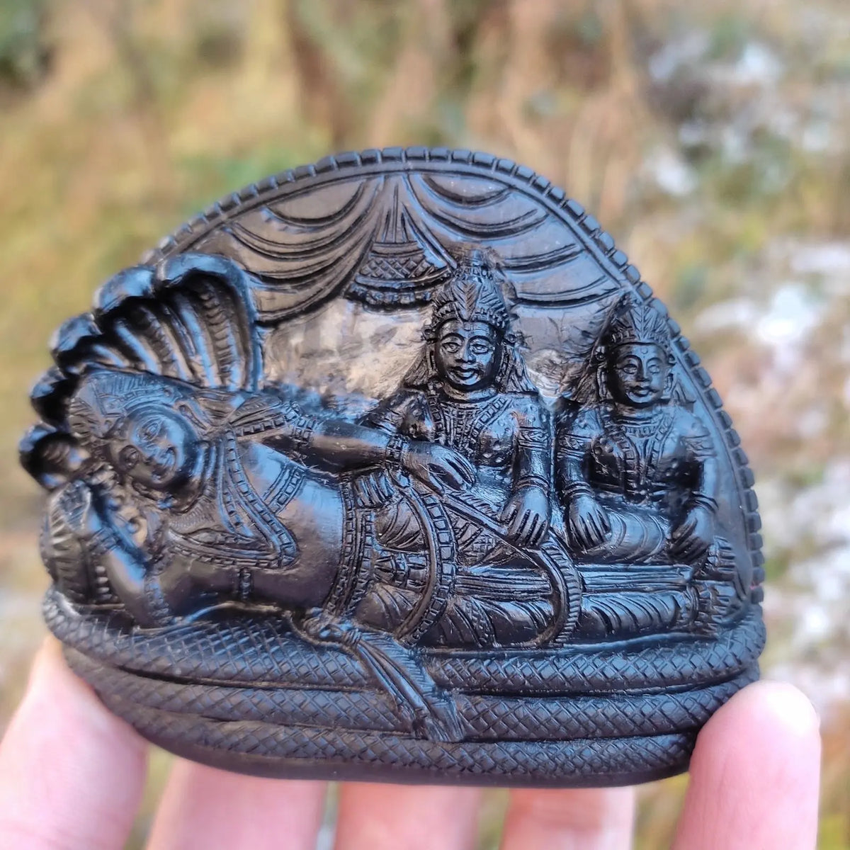 Lakshmi Narayan and Bhudevi Shaligram Idol (1st Sample) - Rudracharms