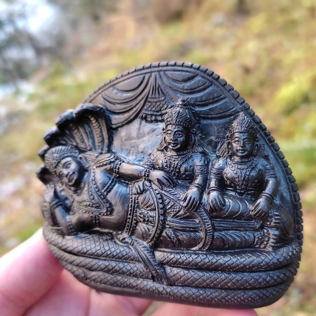 Lakshmi Narayan and Bhudevi Shaligram Idol (1st Sample) - Rudracharms