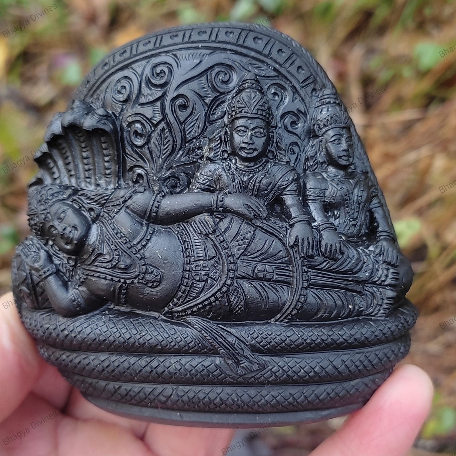 Lakshmi Narayan and Bhudevi Shaligram Idol (2nd Sample) - Rudra Charms