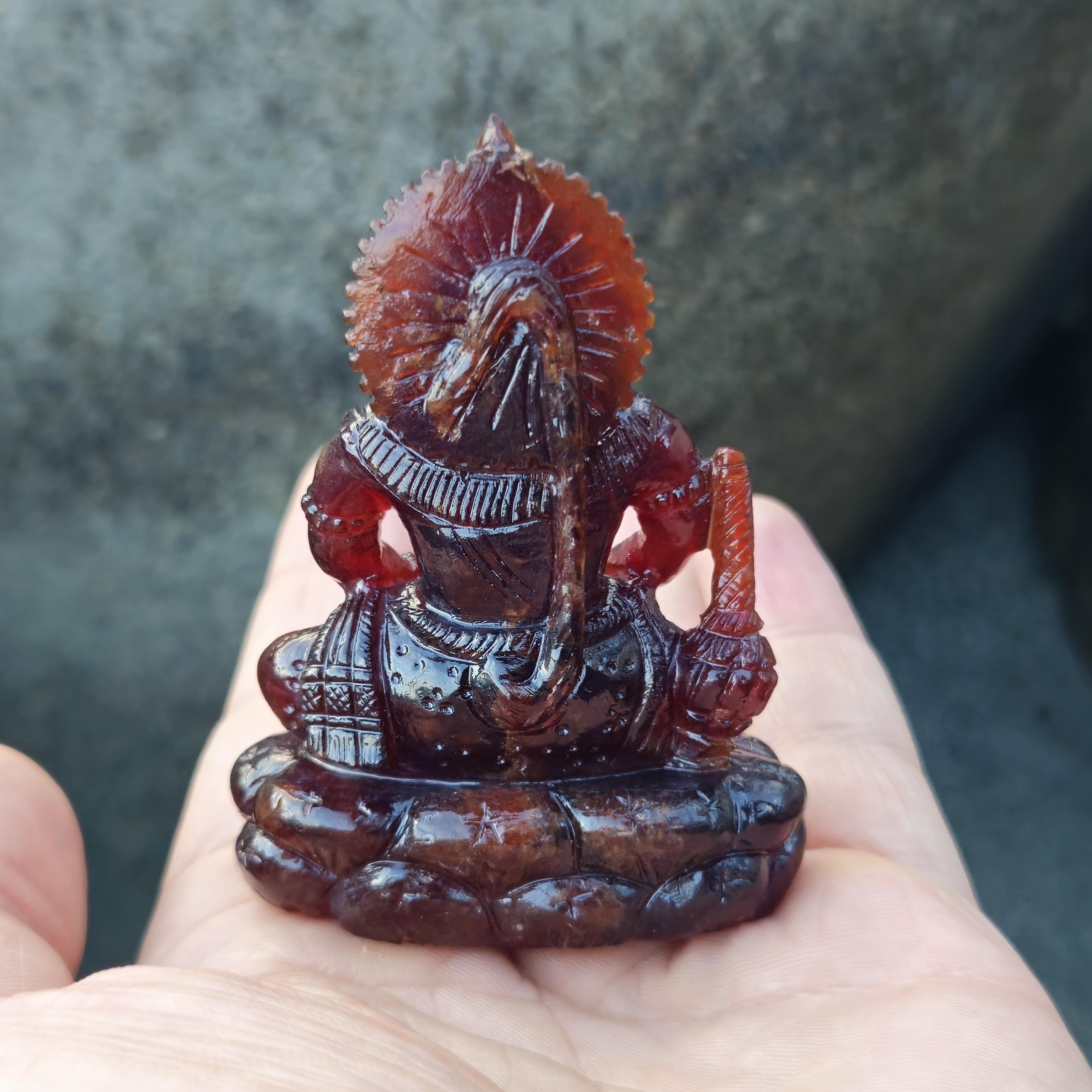 Hessonite Hanuman Idol / Murti - Rudra Charms