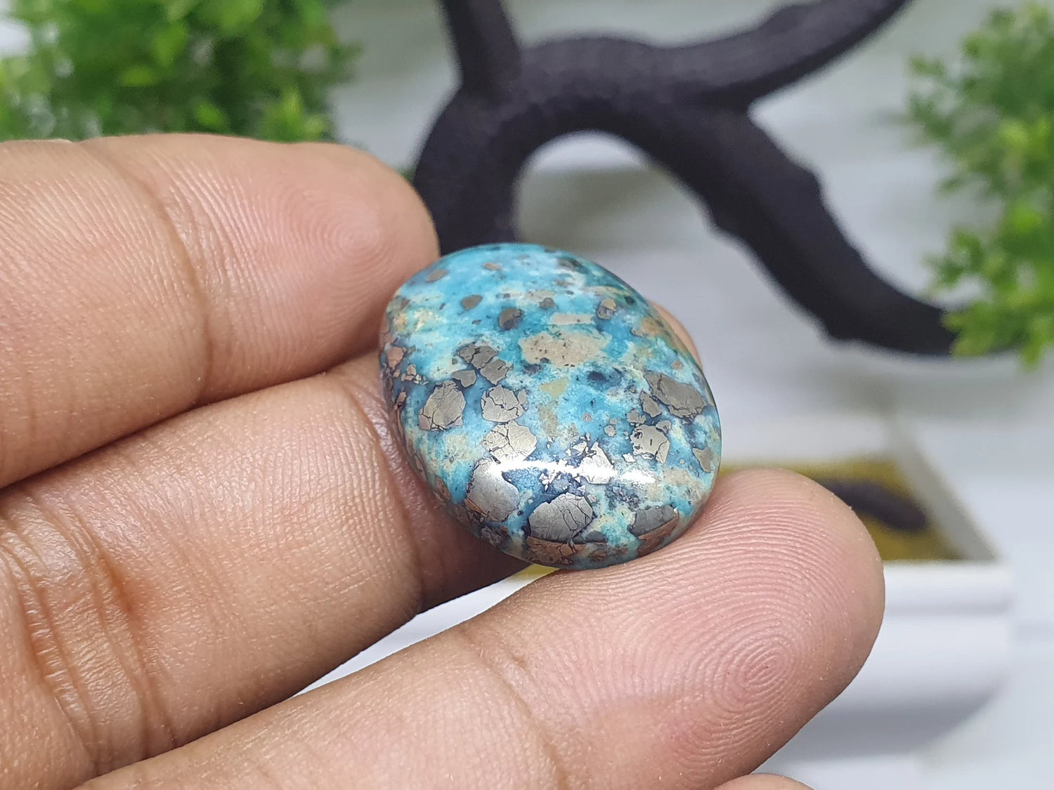 Certified Rare Natural Turquoise Irani Firoza Stone Premium Quality