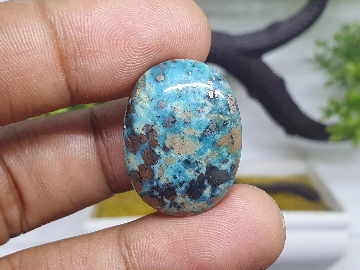 Certified Rare Natural Turquoise Irani Firoza Stone Premium Quality