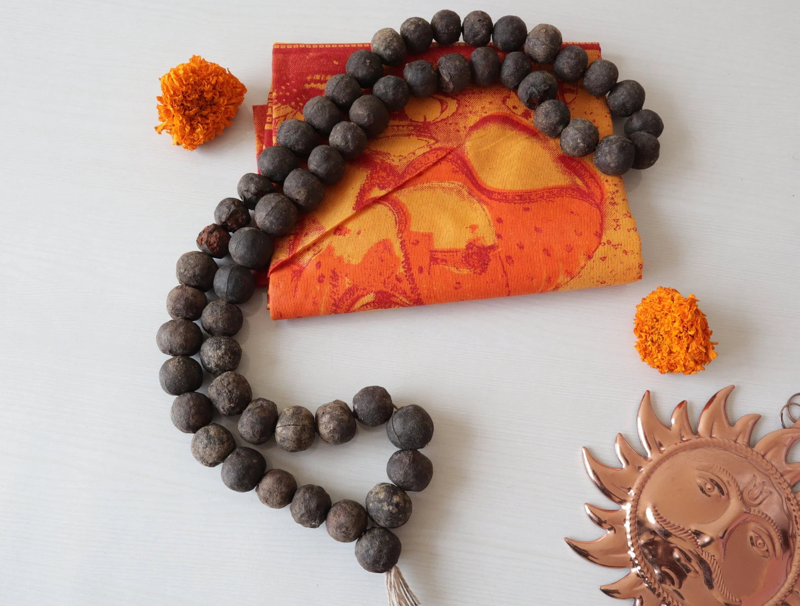 Natural Rudraksha Fruit Mala – 54/108 Beads for Meditation & Healing